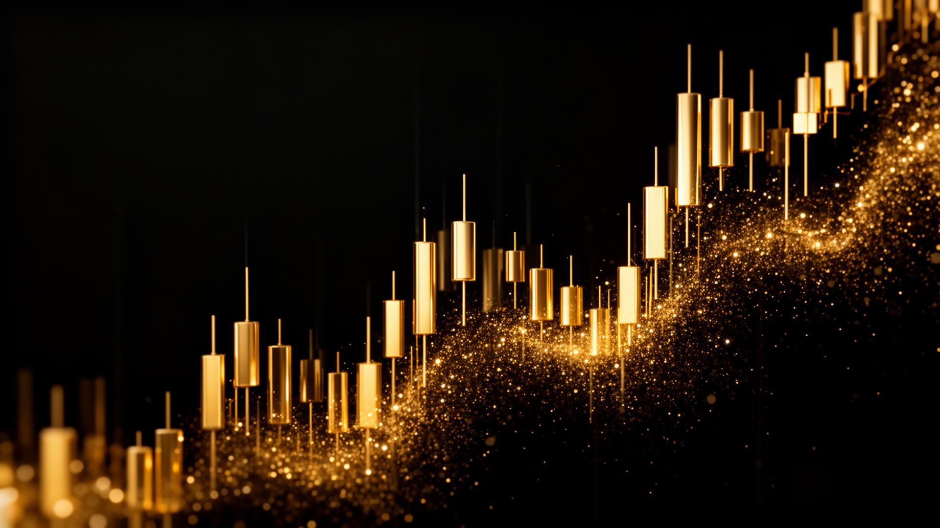 Gold candlestick trading chart